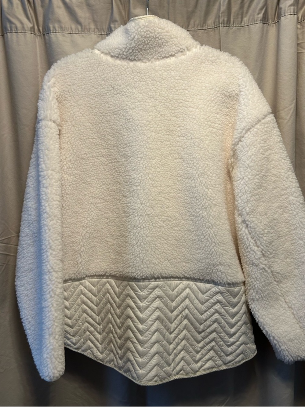 Athleta Cream Sherpa Snap-Front Pullover - Picture 5 of 7